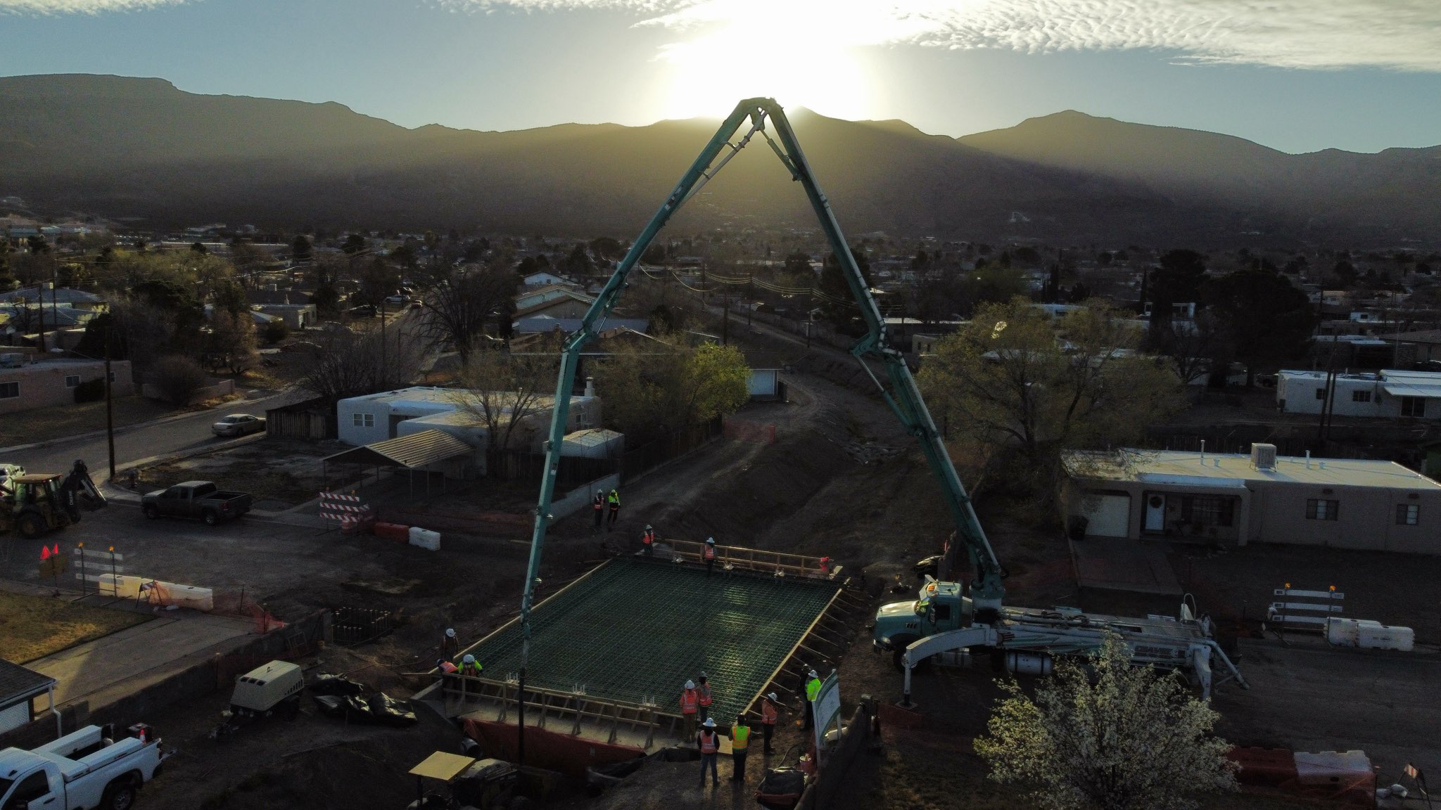 Heavy infrastructure construction background